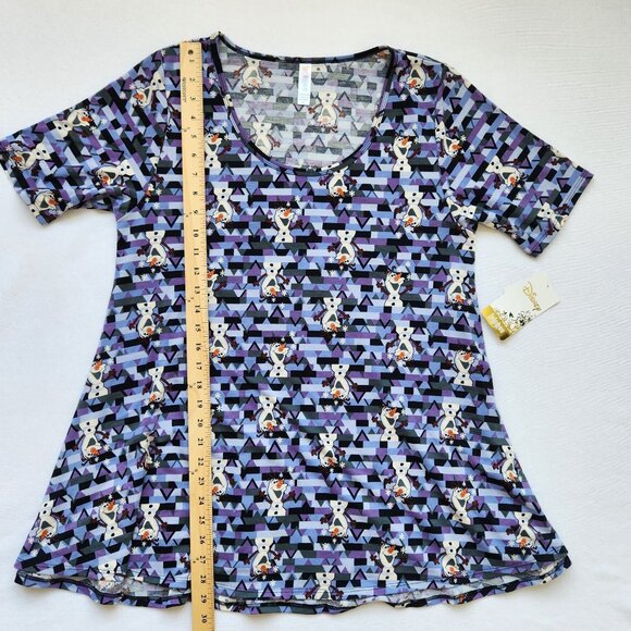 Disney Frozen Olaf Tunic Top Swing Tee Purple Blue Geometric Print Cute Comfy M - Picture 9 of 9